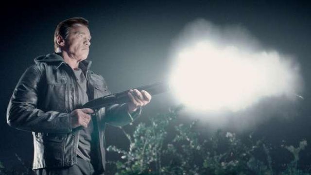 Black Leather Jacket of Guardian (Arnold Schwarzenegger) in Terminator Genisys