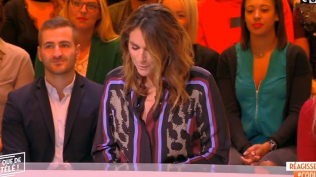 La robe longue imprimée en soie de Valerie Benaim dans C'est que de la télé ! le 04.11.2019