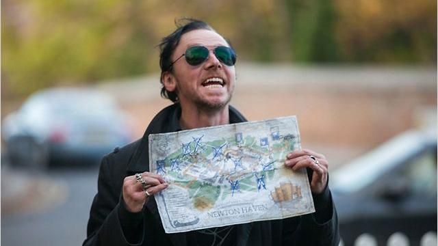 The map of Newton Haven, used by Gary King (Simon Pegg) in The last pub before the end of the world 