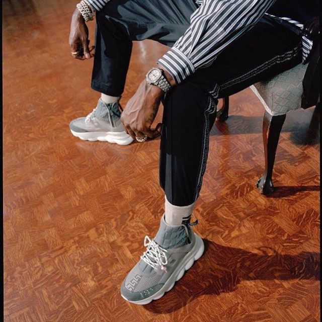 Versace Re­laxed Fit Track Pants of 2 Chainz on the Instagram account @2chainz