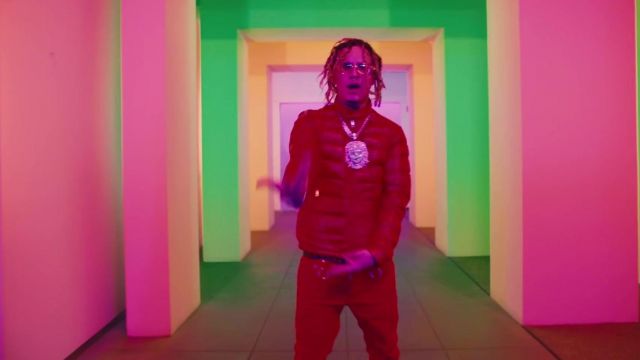Moncler Acorus Padded Jack­et worn by Lil Pump in the YouTube video Lil Pump - "Be Like Me" ft. Lil Wayne (Official Music Video)