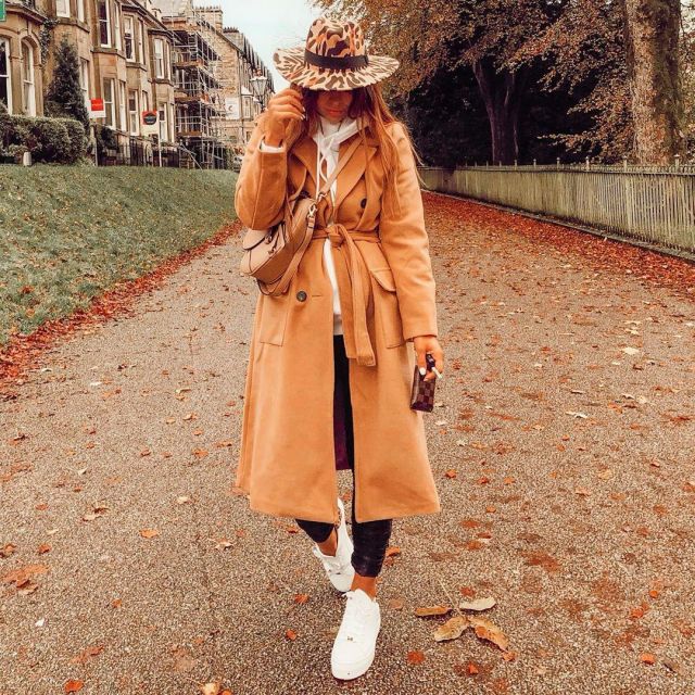 Tan Formal Wrap Coat of beth_bartram on the Instagram account @beth_bartram