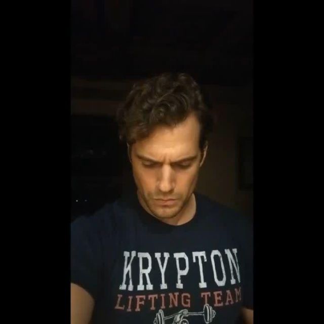 Popfunk Superman Krypton Lifting Team T Shirt worn by Henry Cavill on the Instagram account @henrycavill