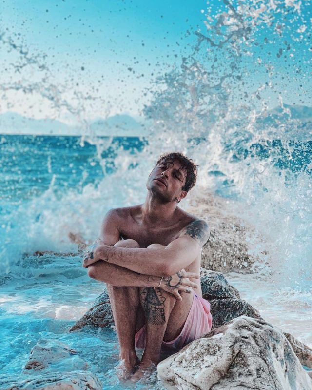 Pink Swim Short of Marco Ferrero on the Instagram account @iconize