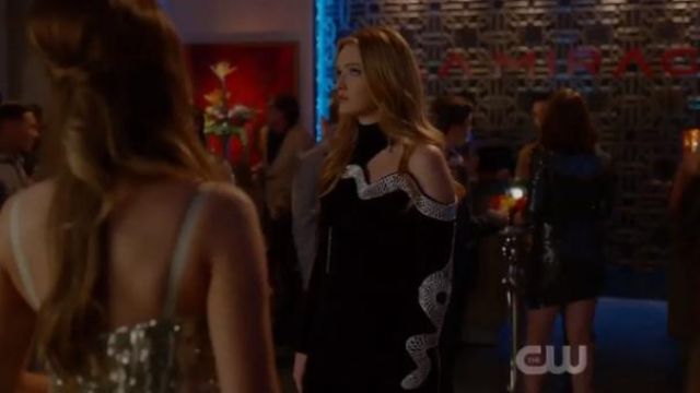 Black Cut Out Embellished Dress worn by Kirby Anders (Maddison Brown) in Dynasty Season 3 Episode 5