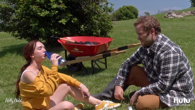 Yellow Sweatshirts Off The Shoulder Slouchy Shirt worn by Holly Hobbie (Ruby Jay) in Holly Hobbie