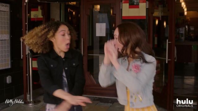 Black Stretch Denim Jacket worn by Piper Parish (Kamaia Fairburn) in Holly Hobbie