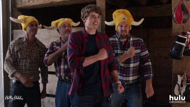 Crimson Red Flanel Shirt worn by Robbie Hobbie (Charles Vandervaart) in Holly Hobbie