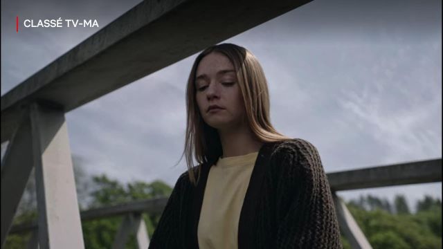 Cardigan in large knit brown Alyssa (Jessica Barden) in The End of the F***ing World (S02E02)