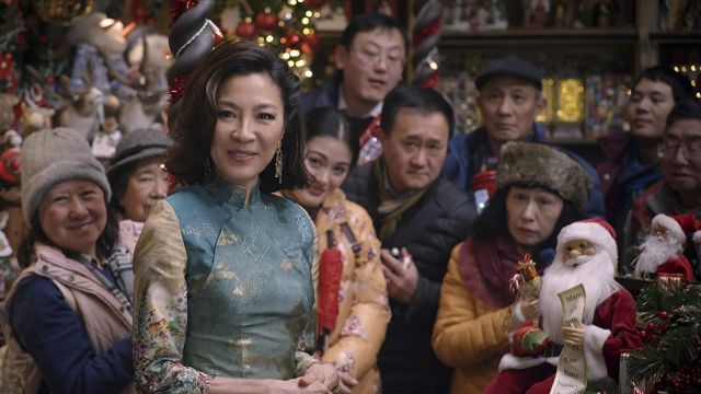 Chinese Long Sleeve Cheongsam Dress worn by Santa (Michelle Yeoh) in Last Christmas