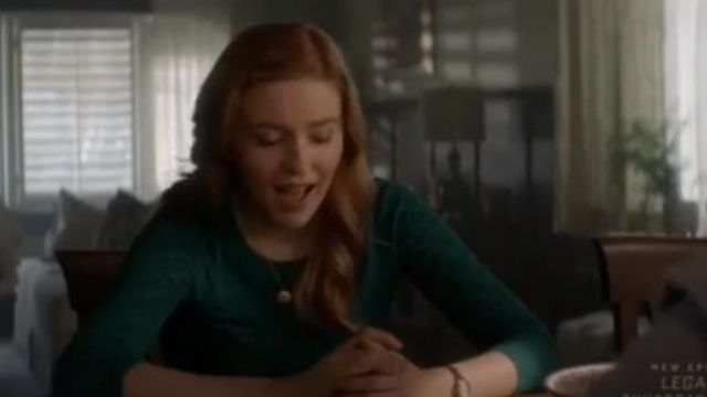 Sandro Green Anabelle Pointelle Sweater worn by Nancy Drew (Kennedy McMann) in Nancy Drew Season 1 Episode 6