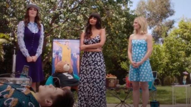 AQUA Button-Front Floral Maxi Dress worn by Tahani Al-Jamil (Jameela Jamil) in The Good Place Season 4 Episode 8
