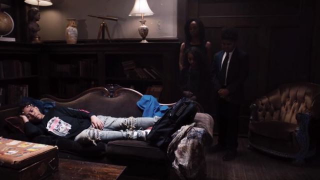 Puma Black Essential Backpack of YBN Cordae in the music video YBN Cordae - Nightmares Are Real (feat. Pusha T) [Official Video]