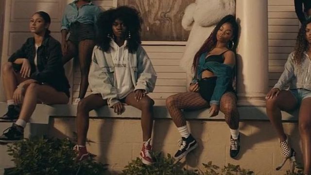 Red hi top Vans in Megan Thee Stallion x VickeeLo – Ride Or Die [Official Video]