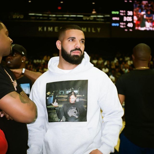 Euphoria Rue Hoodie worn by Drake on the Instagram account @champagnepapi