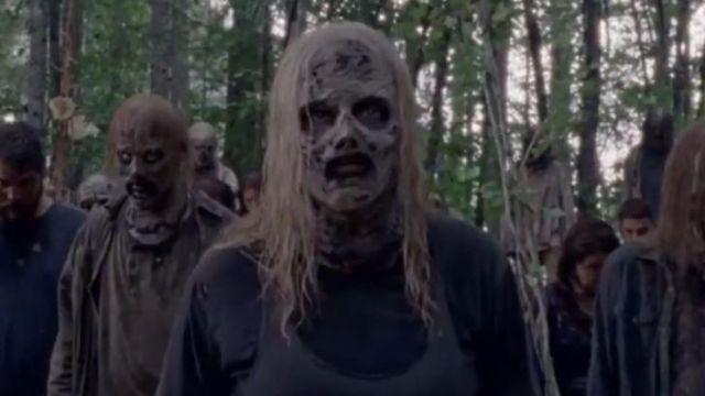 The mask zombie skin of Alpha (Samantha Morton) in The Walking Dead Season 10