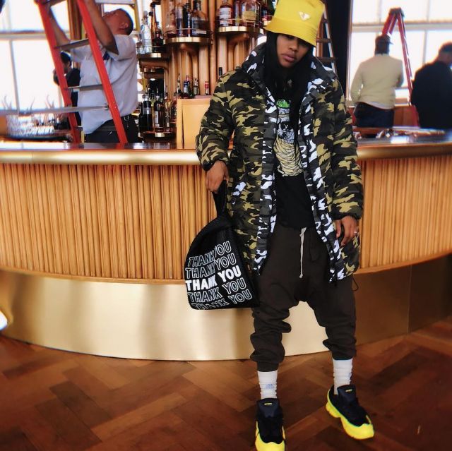 Sneakers adidas Ozweego, Raf Simons Black and Yellow Teyana Taylor on the account Instagram of @teyanataylor