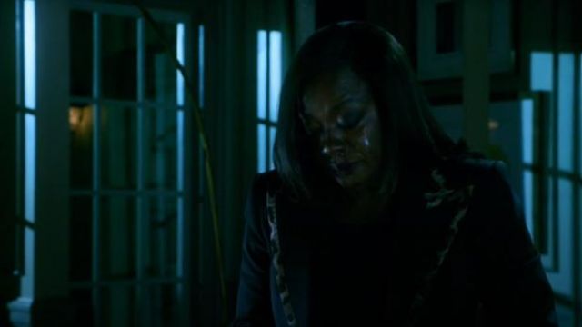 Dolce & Gabbana Black Leopard Print Trim Blazer worn by Annalise Keating (Viola Davis) in How to Get Away with Murder Season 6 Episode 8