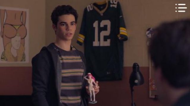 Volcom Striped Tshirt worn by Zach (Cameron Boyce) in Mrs. Fletcher Season01 Episode04