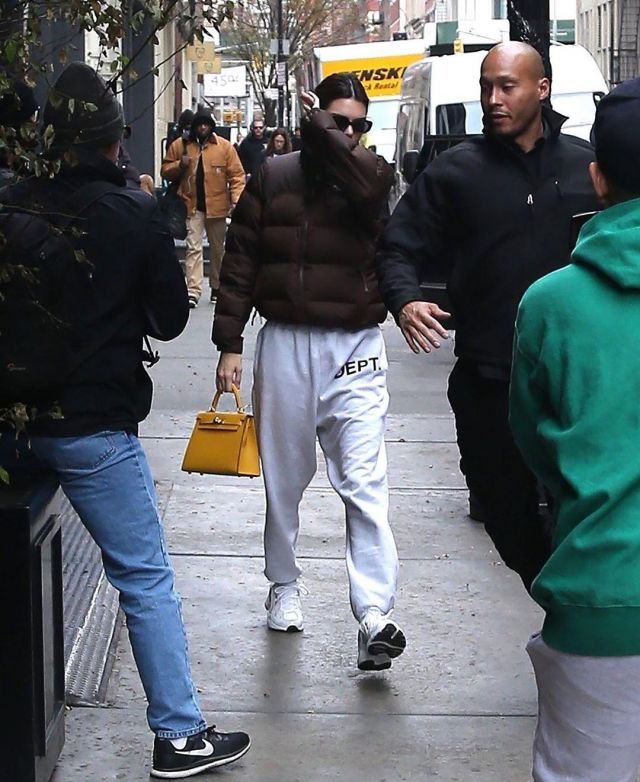 Adidas Originals EQT Gazelle Sneak­ers In Triple White worn by Kendall Jenner New York City November 19, 2019