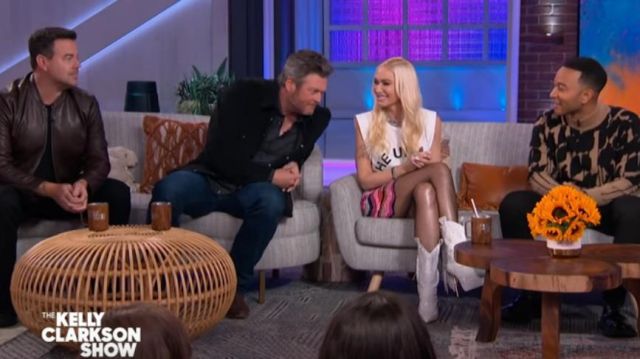 X by nbd Ba­by Skirt worn by Gwen Stefani on The Kelly Clarkson Show November 21, 2019
