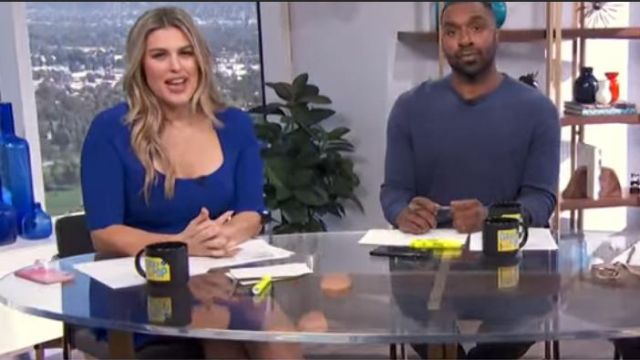 Milly Ribbed Fit and Flare Dress worn by Carissa Loethen on E! News November 21, 2019