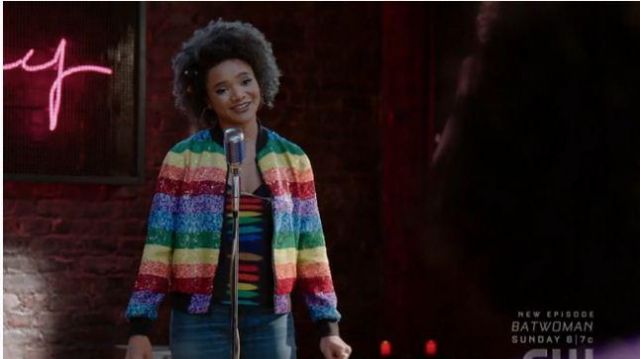 Alice and olivia 2024 rainbow sequin jacket