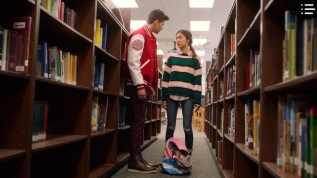 Bp. Green Stripe Sweater worn by Nini (Olivia Rodrigo) in High School Musical: The Musical: The Series Season01 Episode03