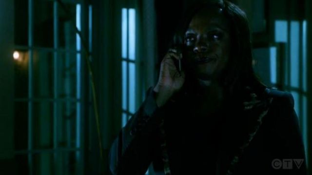 Dolce & Gabbana Black Leopard Trim Blazer worn by Annalise Keating (Viola Davis) in How to Get Away with Murder Season 06 Episode 08