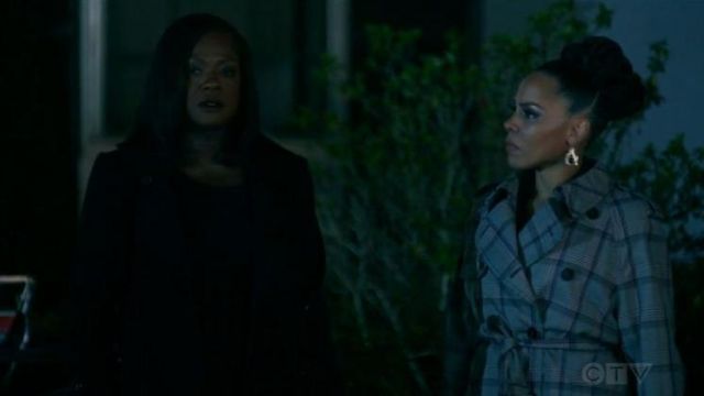 Stella McCartney Plaid Trench Coat worn by Tegan Price (Amirah Vann) in How to Get Away with Murder Season 06 Episode 09
