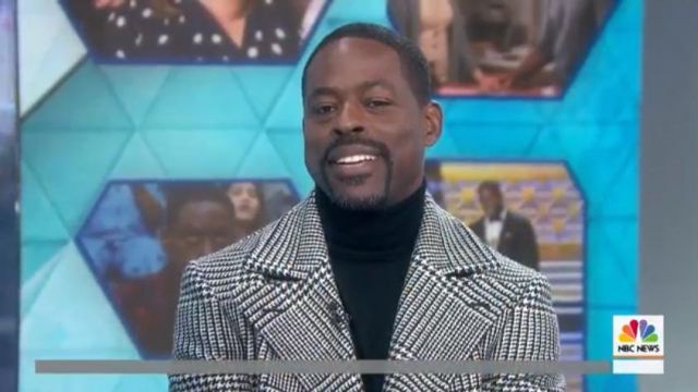 18th Amendment House Ex­plod­ed Glen­plaid Over­coat worn by Sterling K. Brown on Today November 23, 2019