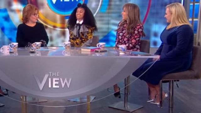 C by bloomingdales Em­bell­ished-Cuff Cash­mere Sweater worn by Joy Behar on The View November 26, 2019
