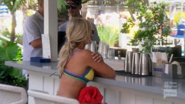 Kiini Yellow Crochet Trim Bralette Bikini Top worn by  Tamra Judge  in The Real Housewives of Orange County Season 14 Episode 17
