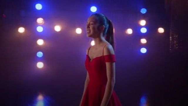 Amanda Uprichard Red Nia Mini Dress worn by Nini (Olivia Rodrigo) in High School Musical: The Musical: The Series Season 1 Episode 1
