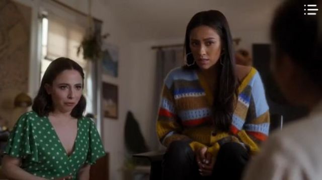 Rag & Bone Multicolor Striped Cardigan worn by Stella Cole (Shay Mitchell) in Dollface Season01 Episode10