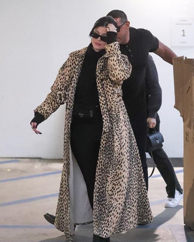 Prada Black Leather Belt Bag worn by Kylie Jenner Moncler December 2, 2019