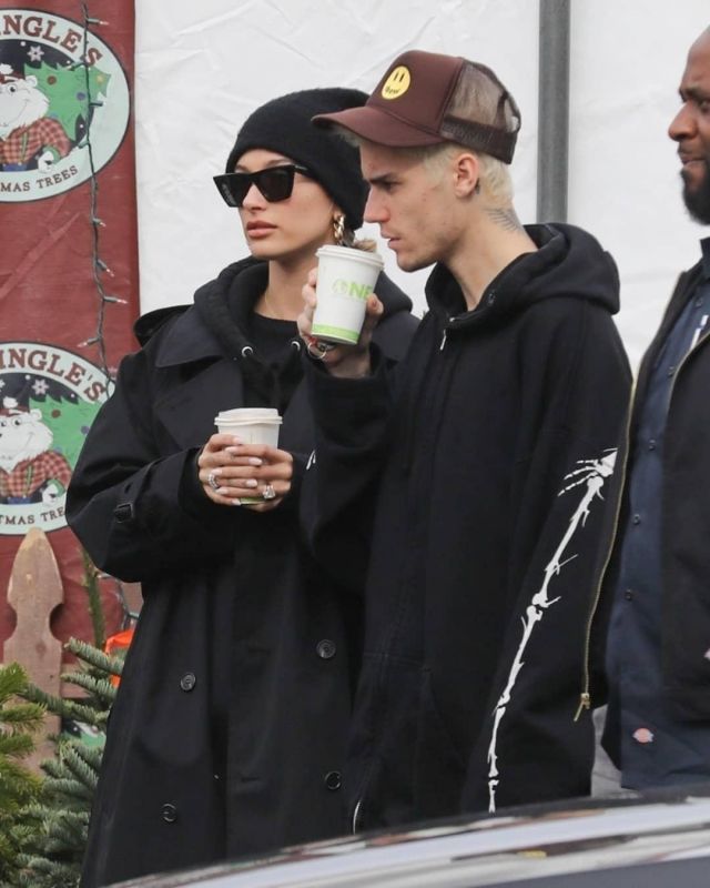Celine Black Sunglasses worn by  Hailey Bieber Hollywood December 1, 2019