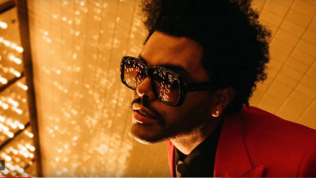 Bcdshop Rouge Casual Slim Fit Veste de Costume porté par The Weeknd dans The Weeknd - Aveuglantes Lumières (Audio)