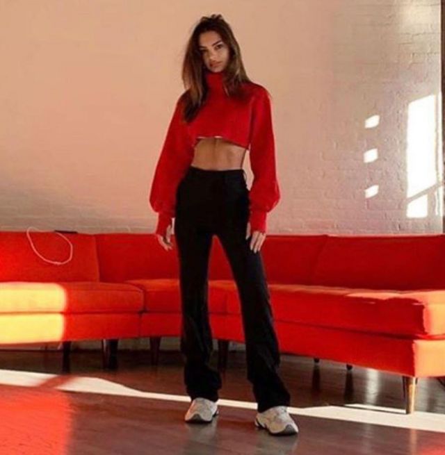 Nike M2K Tekno Leather And Neo­prene Sneak­ers worn by Emily Ratajkowski Instagram December 3, 2019
