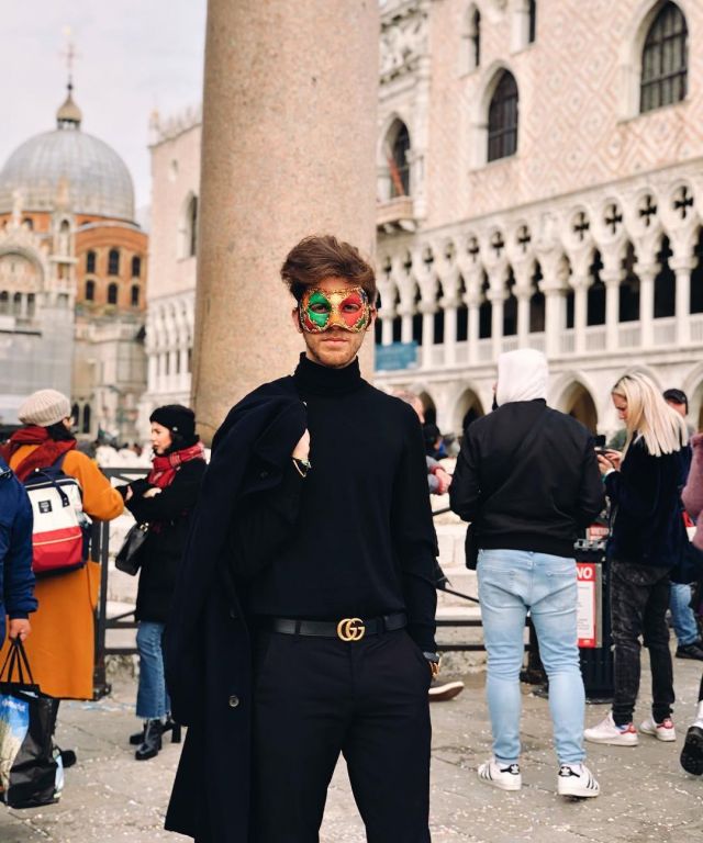 Leather Belt Black of Domenico De Cunzolo on the Instagram account @domenicodecunzolo