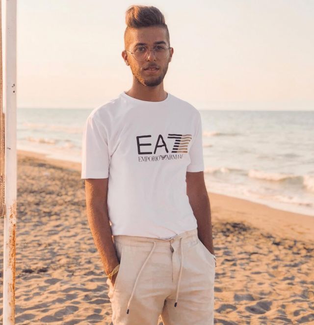 EA7 T-Shirt White of Domenico De Cunzolo on the Instagram account @domenicodecunzolo