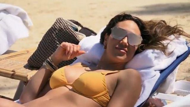 Quay Rose Gold Sunglasses worn by  Melissa Gorga in The Real Housewives of New Jersey Season 10 Episode 5