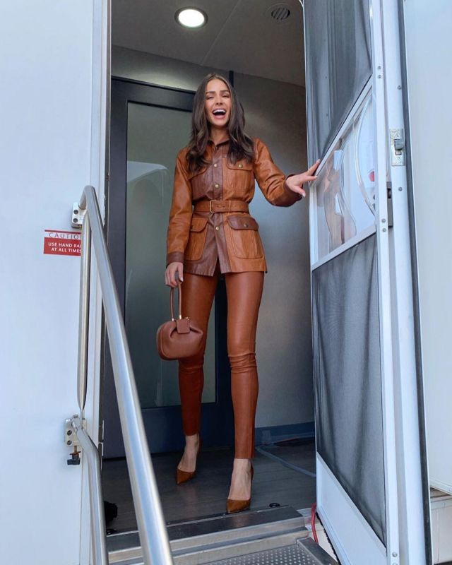Gabriela Hearst Nina Cuir Fourre-tout porté par Olivia Culpo Instagram le 8 décembre 2019