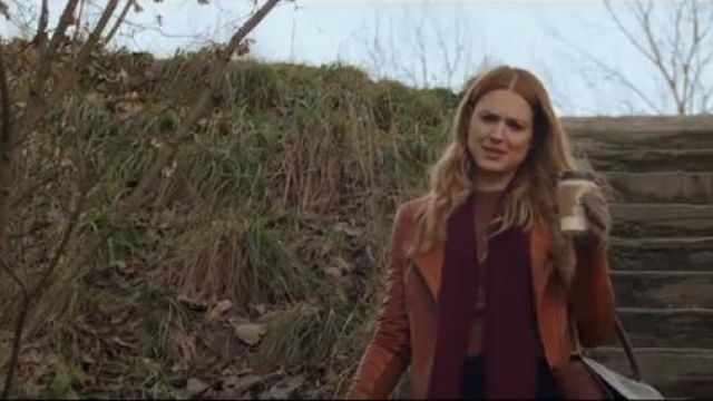 Vince Leather Jack­et worn by Melinda Monroe (Alexandra Breckenridge) in Virgin River Season 01 Episode 01