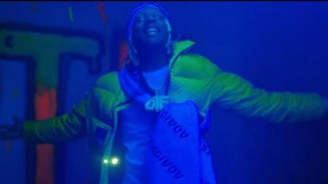 Balenciaga Camel Hair and Wool Scarf of Lil Durk in the music video Lil Durk - Blika Blika (Official Music Video)