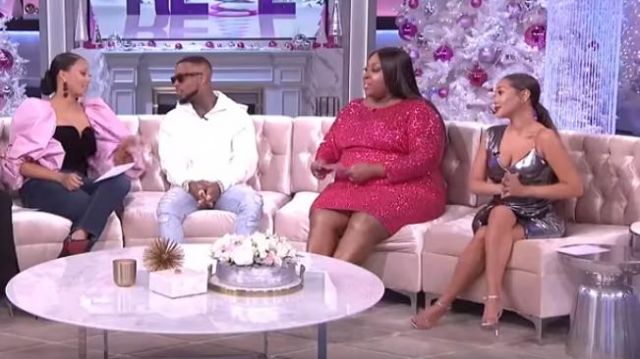 Eloquii Se­quin Dol­man Sleeve Dress worn by Loni Love on The Real December 9, 2019