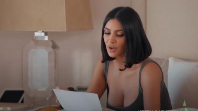 Yeezy Green tank top worn by Kim Kardashian in Keeping Up with the Kardashians Season 17 Episode 11