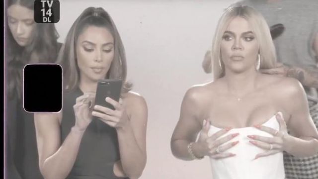House of CB White Juana White Corset worn by Khloé Kardashian in Keeping Up with the Kardashians Season 17 Episode 11
