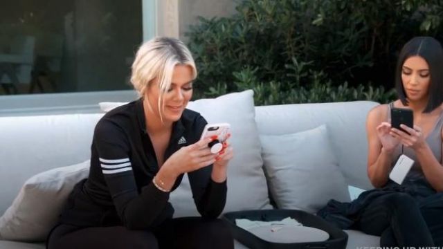 Adidas Black Midlayer Tennis Top worn by Khloé Kardashian in Keeping Up with the Kardashians Season 17 Episode 11