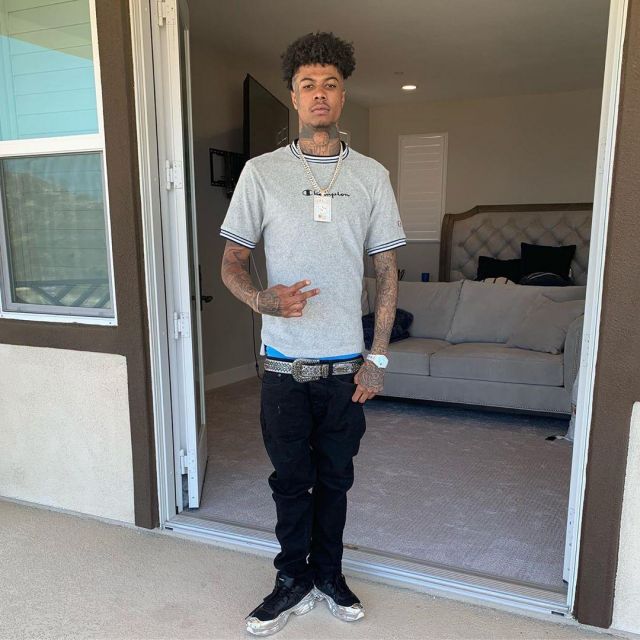 Raf Simons Ozweego de Blueface sur le compte Instagram de @bluefacebleedem